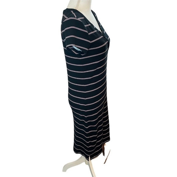 Vans Black with Pink Stripes Ally Stripe Cotton Midi Dress - Picture 7 of 15